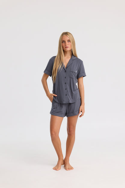 Short Pyjama Set in Charcoal