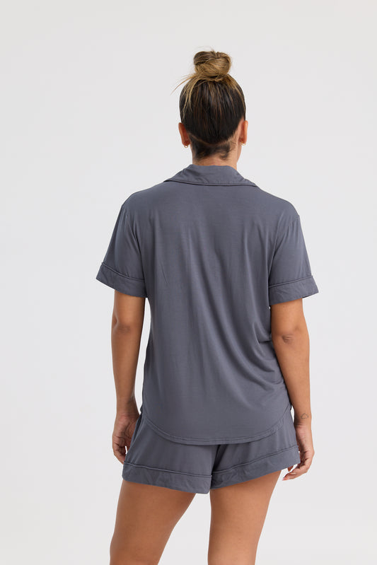 Soft Charcoal Modal Pyjama Set – Short Sleeve