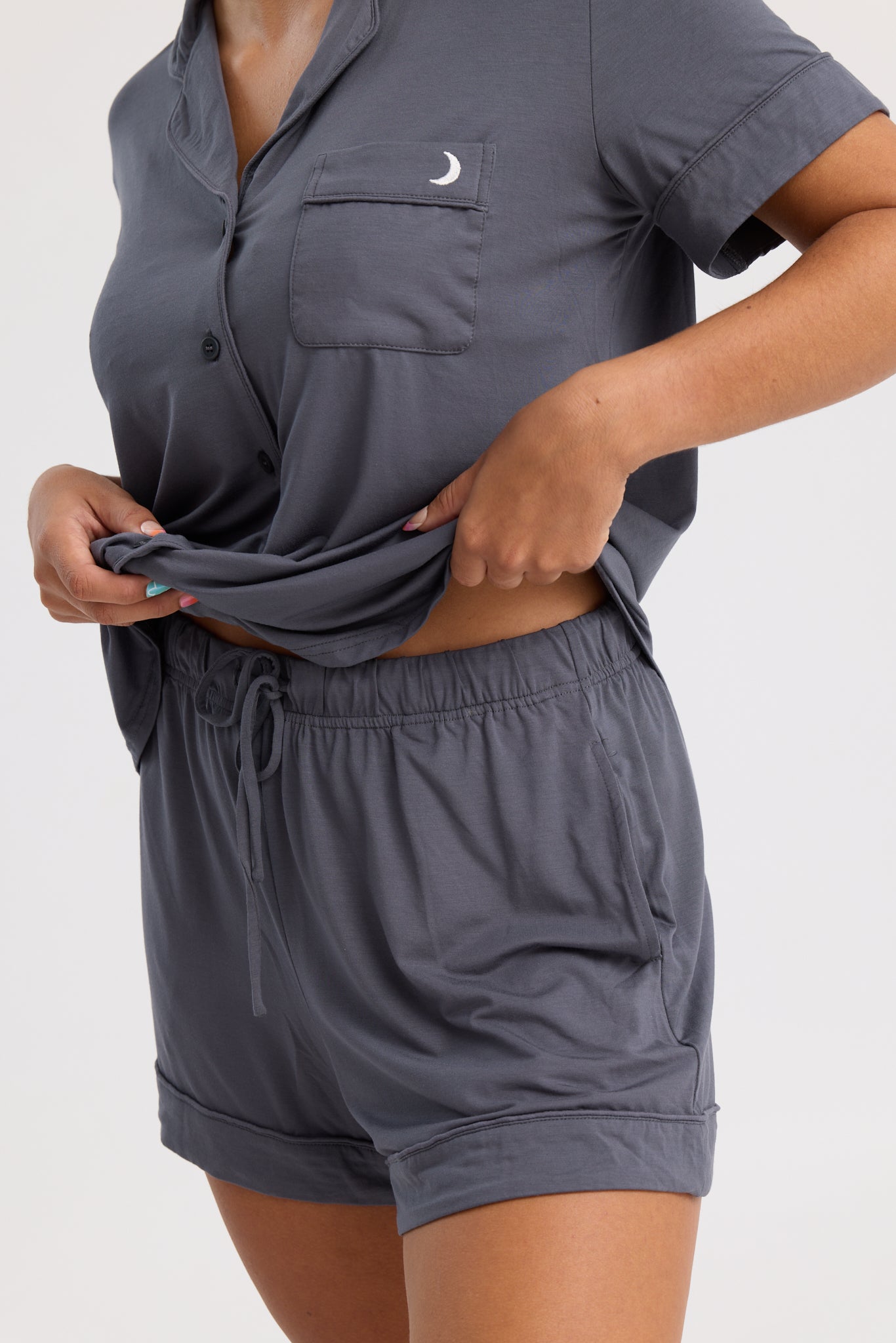 Short Pyjama Set in Charcoal