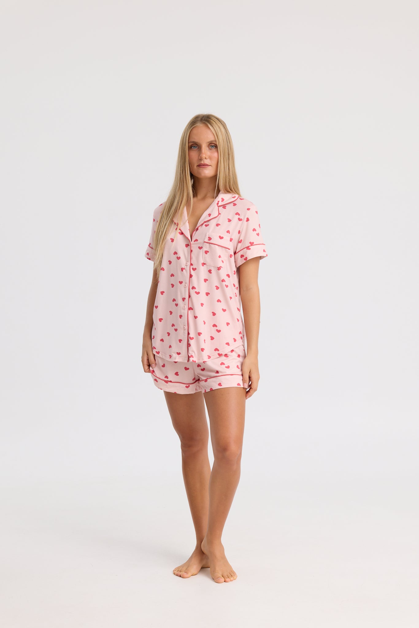 Short Pyjama Set in Hearts for You