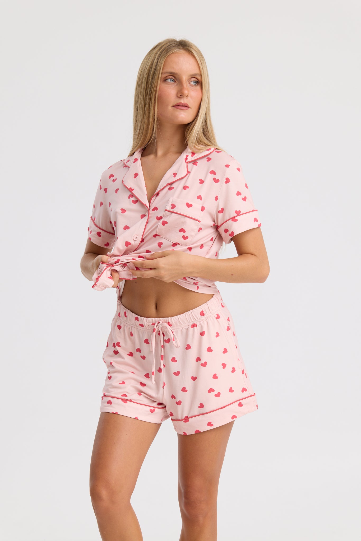 Short Pyjama Set in Hearts for You