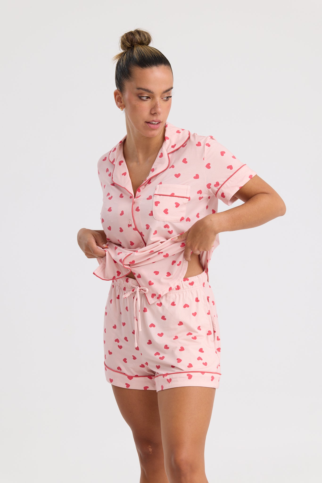 Short Pyjama Set in Hearts for You