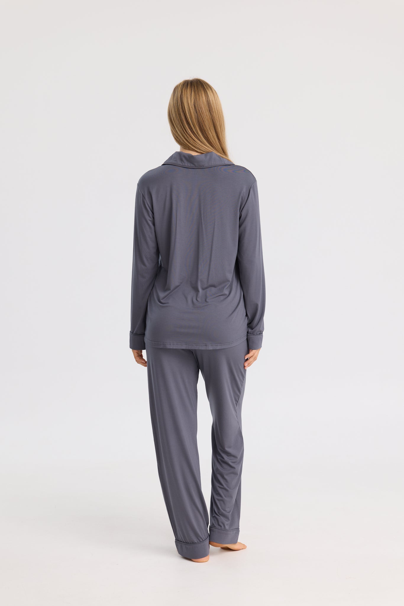 Long Pyjama Set in Charcoal