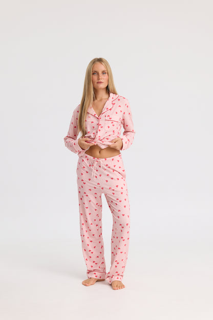 Long Pyjama Set in Hearts for You
