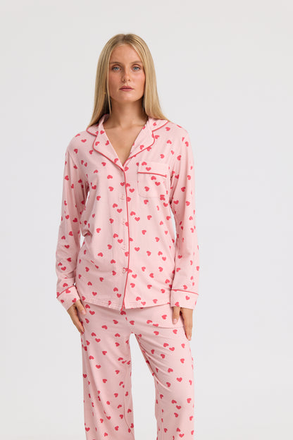 Long Pyjama Set in Hearts for You