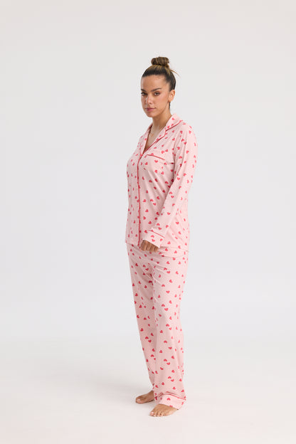 Long Pyjama Set in Hearts for You
