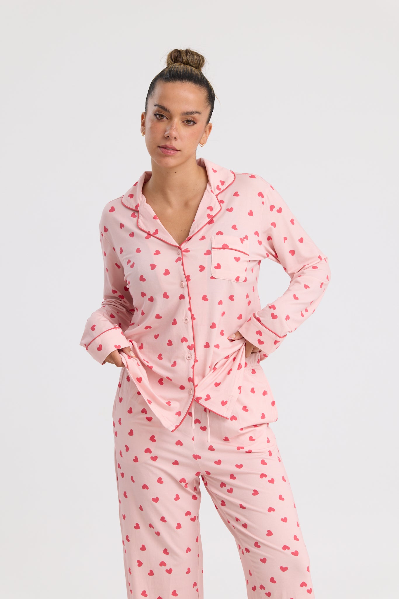 Long Pyjama Set in Hearts for You