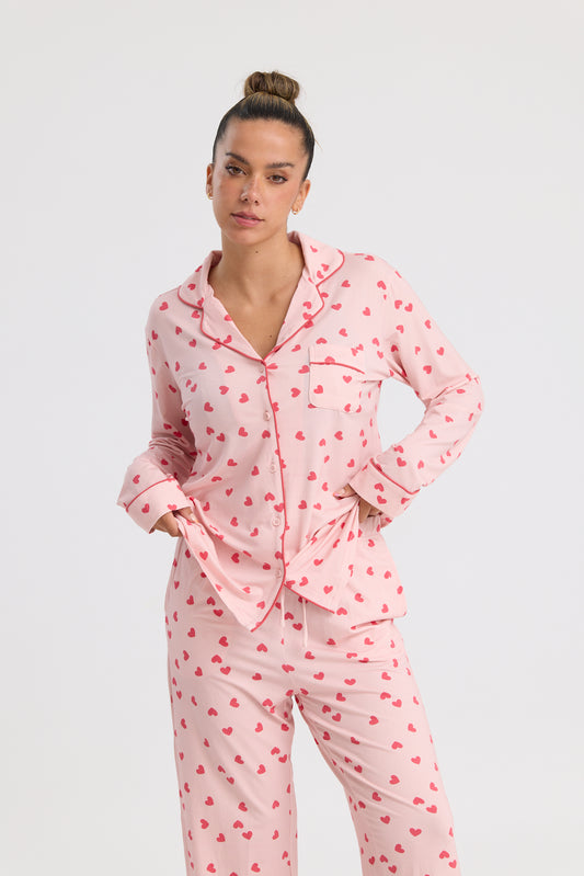Long Pyjama Set in Hearts for You