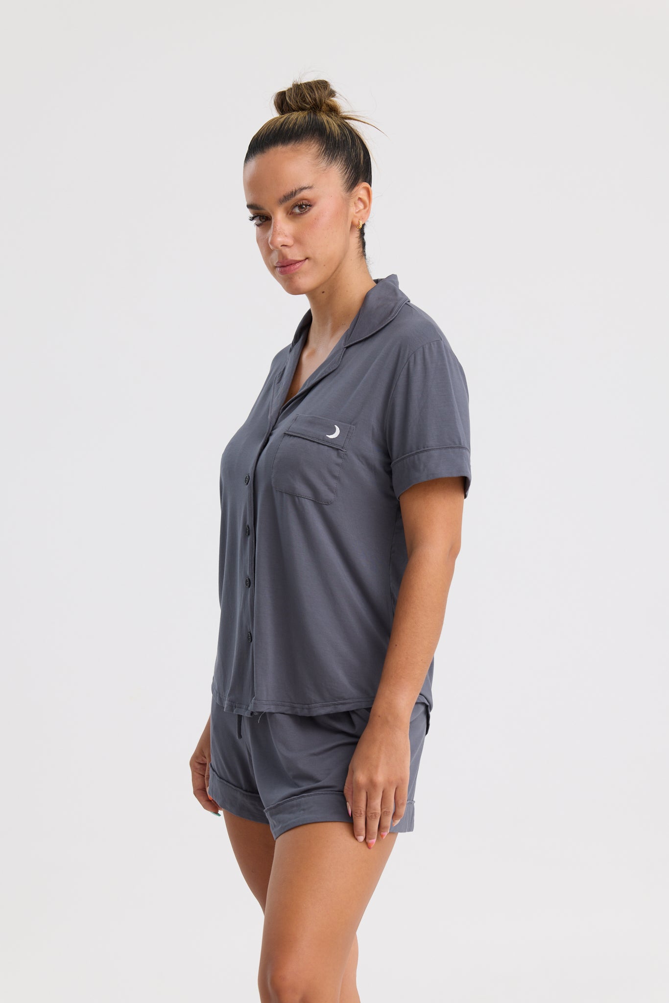 Short Pyjama Set in Charcoal