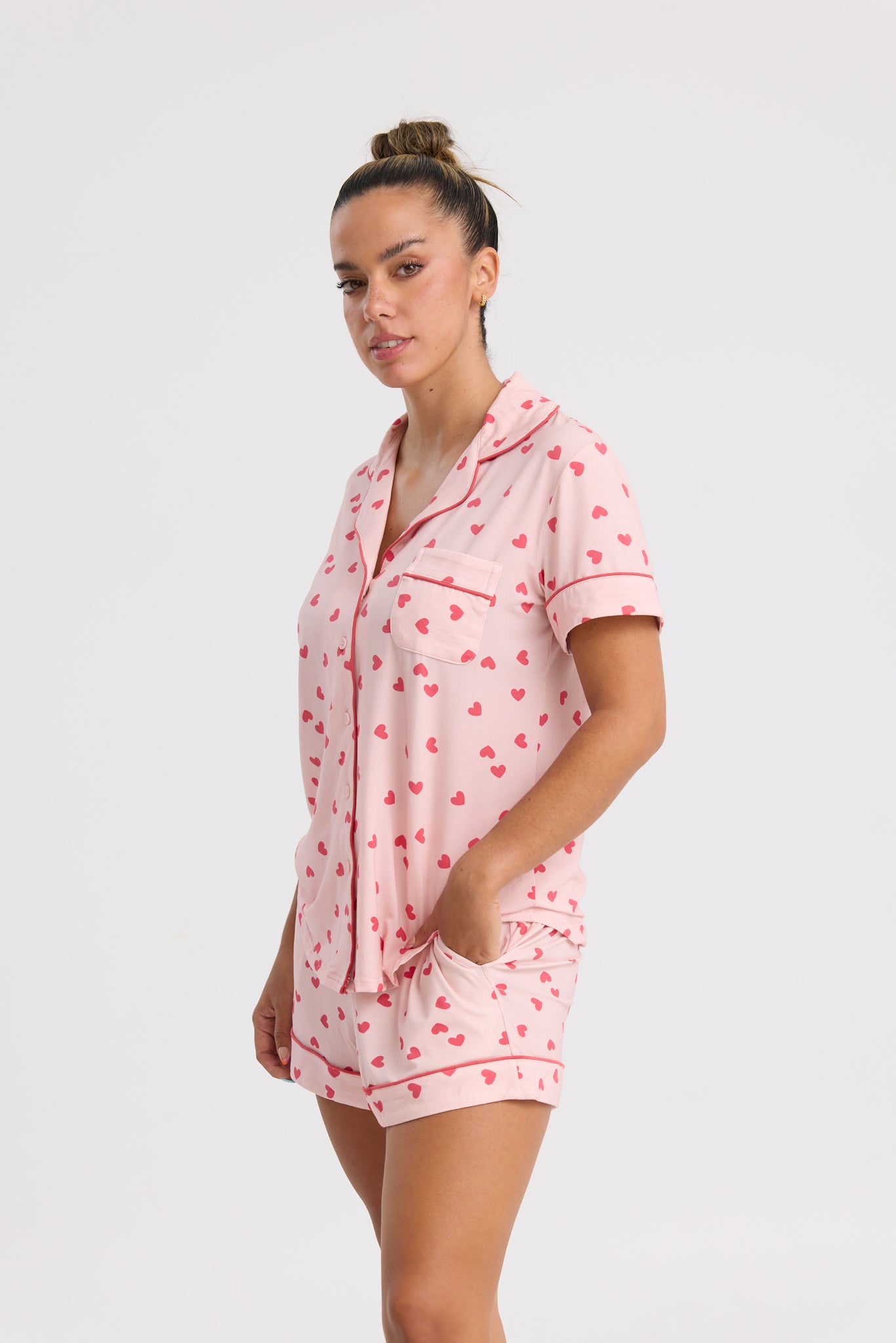 Short Pyjama Set in Hearts for You