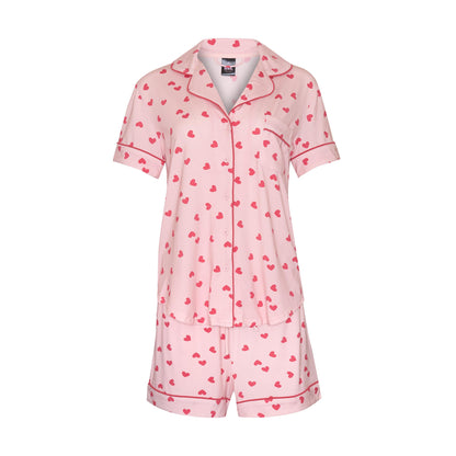 Short Pyjama Set in Hearts for You