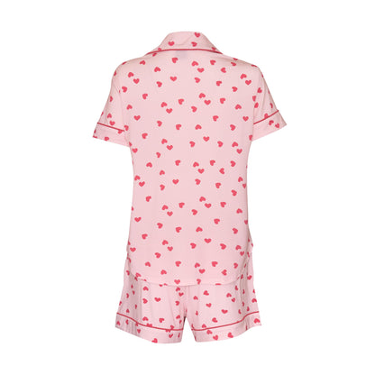 Short Pyjama Set in Hearts for You